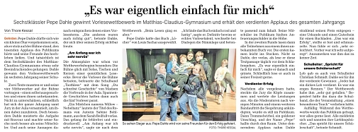 Artikel Gewinner Vorlesewettbewerb 2025