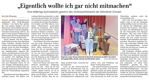 Artikel Vorlesewettbewerb 2024