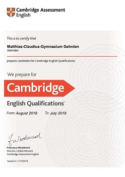 Cambridge_Certificate_201819 Cambridge_Certificate_201819 © Matthias-Claudius-Gymnasium