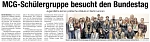 MCG-Schülergruppe besucht den Bundestag