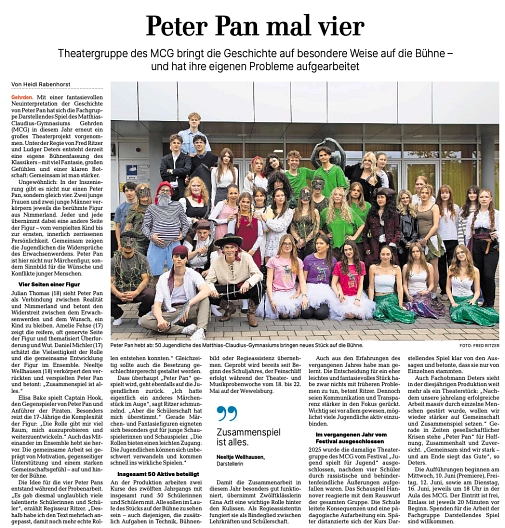 Peter Pan mal vier&nbsp;&copy;&nbsp;Calenberger Zeitung
