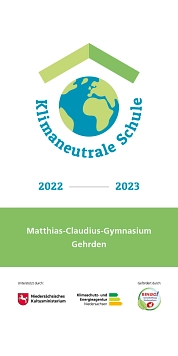 Siegel Klimaneutrale Schule 2022/23 Siegel Klimaneutrale Schule 2022/23 © Klimaschutz- und Energieagentur Niedersachsen