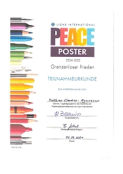 Urkunde Peace Poster 2024/25 Urkunde Peace Poster 2024/25 © Lions Club International